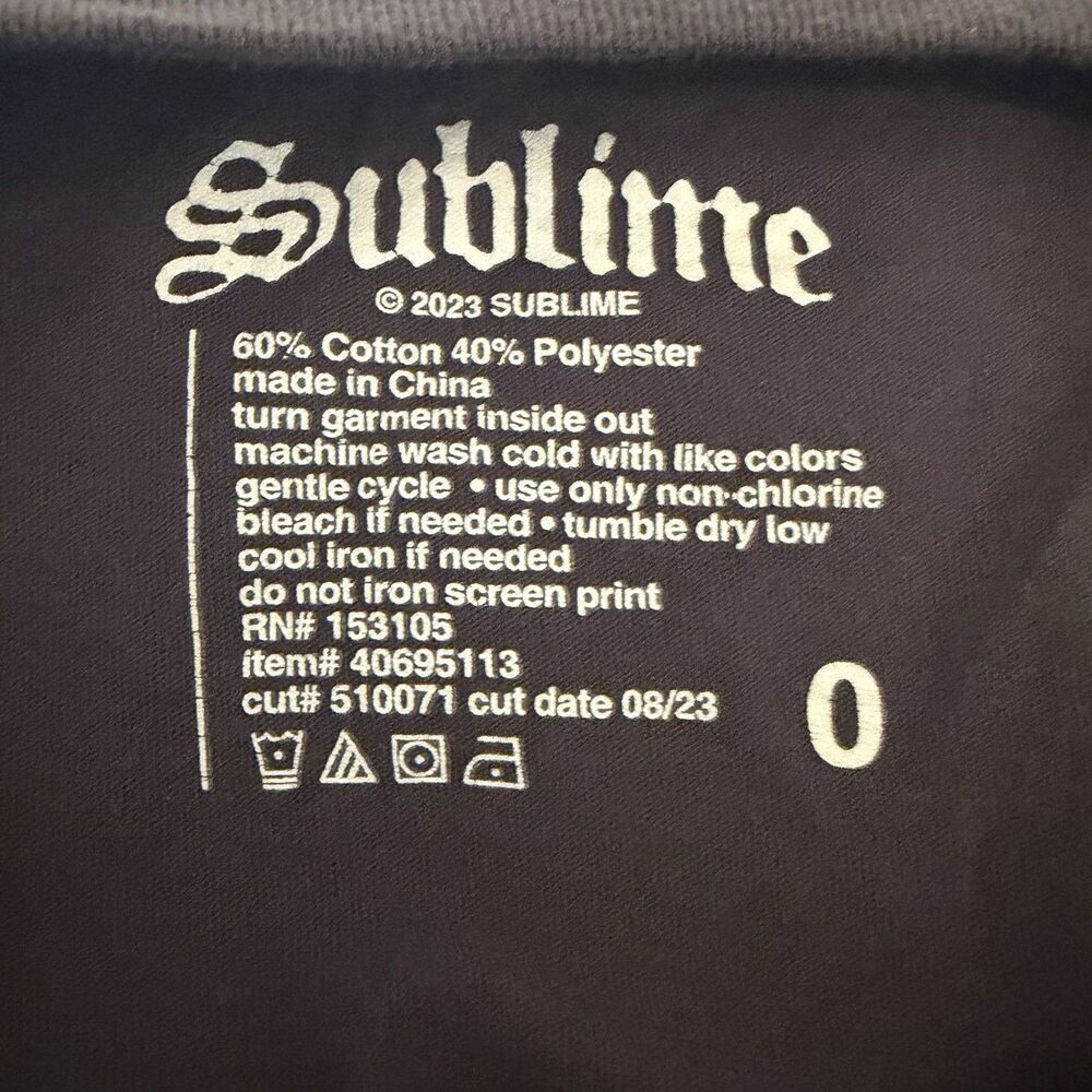 Sublime Women’s XL Graphic T Shirt Sun Face Long Beach CA Black Band Tee - Picture 5 of 6